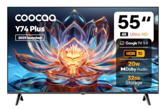 coocaa 138 cm (55 inch) 4K Ultra HD Smart LED Google TV | HDR10 | 20W Powerful Speakers | 55Y74 Plus