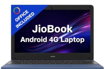 JioBook 11 with Lifetime Office | Android 4G Laptop Mediatek 8788 (JioOS) | Octa-core | 4GB RAM | 64 eMMC Storage | Thin and Light Laptop (11.6 inch, 990 Grams) | Dual Band WiFi + SIM | Blue