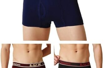 Lux Champion Men’s Semi Long Underwear | 100% Super Combed Cotton | Breathable, Light & Comfortable Lux Underwear | Pack of 3 (Color May Vary)-90cm Assorted