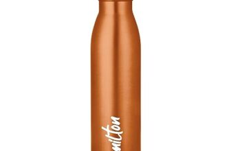 MILTON Breeze 750 Stainless Steel Water Bottle 730 ml, Single Walled, ISI Certified I Leak Proof Lid, Rust Proof I For School, Office, Gym I Mettalic Orange