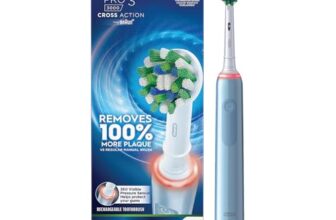 Oral-B Pro 3 Rechargeable Rotating Electric Toothbrush for Adults, 3 Cleaning Modes with Pressure Sensor, 2 Min Timer with Quadpacer, 2 Year Warranty by Oral B, IPX7 Water Resistant, Round Brush Head