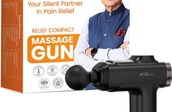 AGEasy (Max Group) Massage Gun, 8 Speed, 4 Massage Heads, Rechargable USB Type – C Massager(Black)
