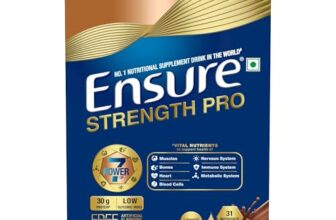 Ensure Strength Pro | High Protein Nutritional Drink for Adults | Rich Chocolate (400g) | 30g Protein, Low GI, Gluten Free | L-Carnitine| No Artificial Flavors | Scientifically formulated with Power of 7- Muscles, Bones, Heart, Immune System, Metabolic System, Nervous system, Blood Cells health