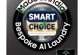 Samsung Smart Choice 12 kg, 5star, AI Ecobubble, Super Speed, Wi-Fi, Hygiene Steam with Inbuilt Heater, Digital Inverter, Fully-Automatic Front Load Washing Machine (WW12DG5B24AXTL, Inox)