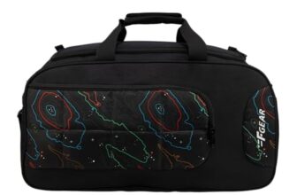 F Gear Enduro Topo Black 32L Travel Duffle Bag with Spacious Main Compartment, Front Pocket & Wet Pocket, Adjustable Shoulder Strap, Lightweight and Durable, Easy Carry Handles for Men & Women