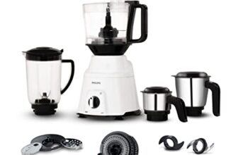Philips Mixer Grinder 750 Watt, 3 in 1 (Mixer Grinder + Juicer + Food Processor) 4 Jar (HL7763/00), White