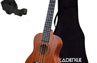 KADENCE UKTWC Sapele Wood Body, Rosewood Fretboard, Bag & Learning Course | 23″ Acoustic Concert Ukulele(Overall Length – 58 cm)