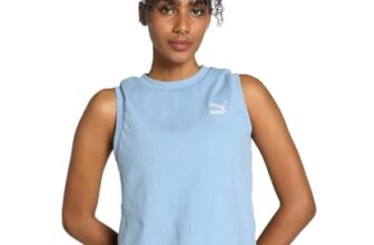 PUMA Womens CLASSICS Ribbed Relaxed Tank, Zen Blue, XL (62426620)