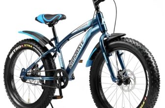 Kidsmate Supernova 20T Fat (20 x 3.0) Tire Cycle for Kids 7–10 Years | Dual Disc Brake Bicycle with Rigid Fork | Wide Tyres, Strong Steel Frame Bike for Kids – Stelios Blue