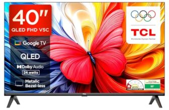 TCL 101 cms (40 inches) Full HD Smart QLED Google TV | Dolby Audio 24 watts | Ai Clarity | Metallic Bezel-Less | Multiple Viewing Mode | 40V5C