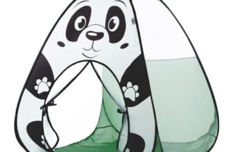 Amazon Brand – Jam & Honey Panda Popup Play Tent for Kids | Foldable Animal Themed Tent House | for Boys and Girls from 1 to 4 Years | Easy to Set Up | Green