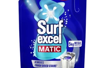 Surf Excel Matic Top Load Liquid Detergent 5Kg Refill Pouch, Specially designed to remove Tough Dried Stains, 1st time in Washing Machine