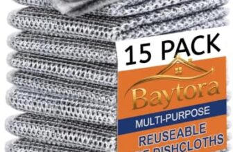 BAYTORA Non Scratch Wire Dish Cloth (Pack of 15), Steel Scrubber for Utensils Cleaning, Multipurpose Wet and Dry Cleaning, Stainless-Steel Dish Wash Scrubber for Washing Dishes, Sinks, Counters