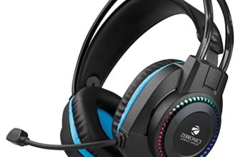 Zebronics Jet Premium Wired Gaming On Ear Headphone with LED Light for earcups, 40mm Neodymium Drivers, 2 Meter Braided Cable, Flexible mic, Suspension Headband, 3.5mm + USB Connector (Black + Blue)