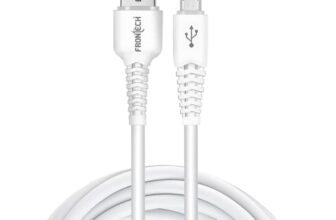 FRONTECH 12W / 2.4A Fast Charging 1M Braided USB to V8 Data Cable for Smartphones, Tablets, Laptops & other Micro USB V8 Devices, Charging and Data Sync (1021 – White)