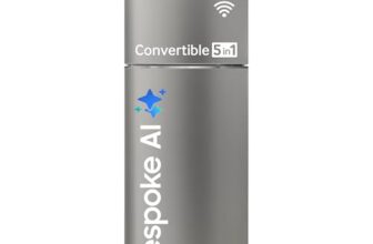 Samsung 396 L, 2 Star, Convertible 5-in-1, Digital Inverter, Frost Free Double Door, Bespoke AI WiFi Enabled Refrigerator (RT41DG6A2BSLHL, Ez Clean Steel/Real Steel, Silver)