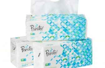 Amazon Brand – Presto! 2 Ply Facial Tissue Box | 600 Pulls | 200 Pulls X 3 Cartons | Soft And Highly Absorbent | 100% Natural Virgin Cellulose Fiber