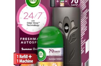 Air Wick 250 ml – Vanilla & Muskmelon (Summer Delights), Refill + Automatic Spray| Freshmatic Air Freshener Kit | 2600 Sprays Guaranteed | Automatic Room Freshener, Bathroom Freshener and Room Spray