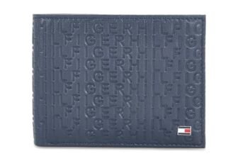 Tommy Hilfiger Leather Erik Mens Passcase Wallet Navy(8903496160772)