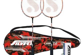 Silver’s Aluminium Camo 7.0 Badminton Kit (2 Racquets with Full Cover, 1 Box Feather Shuttlecock Pack of 3)(Orange/Black)