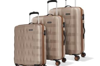 Aristocrat Comet Set of 3 (S+M+L) Hard Case Trolley Bags, Champagne