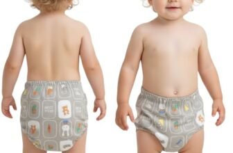 Bembika Baby Training Pant Soft Cotton Reusable Potty Training Pants For Kids Leak-Resistant, Padded Underwear For Babies To Support Diaper Free Transition (L Size For 18-24 Months Bunny Bear Theme)