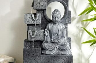 Home Centre Corsica Alpine Polyresin Buddha Fountain – 26x18x44cm