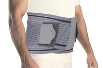 AGARO Contoured LS Belt Lower Back Pain Relief, Contoured Lumbar Sacral Belt, Lower Back Pain Osteoporosis Slip Disc Care For Women & Men, Grey, XL