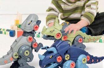 Umadiya® Branded Take Apart Dinosaur Toys, Pack of 4 Dinosaurs with Screwdrivers, Dino Kids Building Learning Toys, STEM Toy for Boys and Girls, 3 4 5 6 7 8 Year Old Boys and Girls (Dino-4)