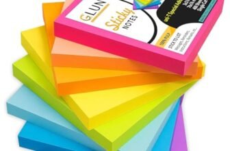 GLUN® Multicolour Sticky Notes 400 Sheets Strong Adhesive, Self-Stick, Multi-Color, Ideal for Notes, Organization, and Reminders Bright Morandi Colors