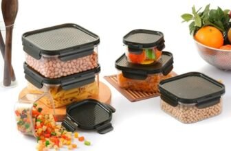 CELLO Modulock Pet Plastic Containers | Kitchen Organisers | Multi Purpose Containers | Airtight Lid | Square Containers | Jars For Pulses, Cereals, Cookies & More