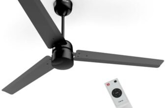 OAKTER 1200mm BLDC Ceiling Fan with IR Remote Control | BEE 5-star Rated Energy Efficient Ceiling Fan | High Air Delivery with LED Indicators (Black)