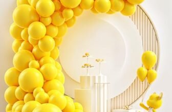 TREND N ART Regular Yellow Balloon Pack of 50 Balloons for Birthday Decoration items celebration Anniversary Girls Boys Men Women (Pack of 50Pcs,1 Glue Dot,1 Balloon Arch) (YELLOW, 50)