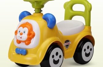 LuvLap Sunny Ride on & Car for Kids with Music & Horn Steering, Push Car for Baby with Backrest, Safety Guard, Under Seat Storage & Big Wheels, Ride on for Kids 1 to 3 Years Upto 25 Kgs (Yellow)