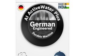 Bosch 9 kg 5 Star Front Load Fully-Automatic Washing Machine, AI ActiveWater, 14 Wash Programs, Removes 99.9% Germs with Steam, No Tangle or Wrinkle, SoftCare Paddle,Zero Vibration, White, WGA14200IN