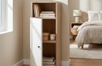 Rocco Lofty Storage Cabinet with Engraved Doors | Engineered Wood Sideboard with Soft-Close Hinges & Scratch-Resistant Matte Finish | Living Room Dining Bedroom (Stripes, Medium Size)