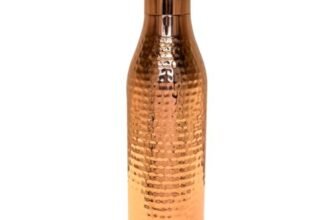 ATTRO Amulya Copper Bottle Design Boosts Immunity Leakproof & Lightweight |Anti-Bacterial, BPA Free with Secure Cap for School, Travel, Gym & Work 1000ml Hammer