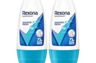Rexona for Female Shower Fresh Underarm Roll On Deodorant + Antiperspirant With Glycerine, Removes Odour, Even Skin Tone,Keeps Skin Fresh & Clean, Alcohol Free, 50 Ml (Pack Of 2)