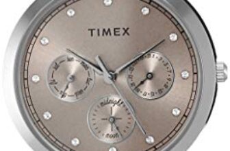 TIMEX Analog Watch for Women with Pink Round Dial & Silver Stainless Steel Bracelet Band Water Resistant Women’s Wrist Watches – TW000X212