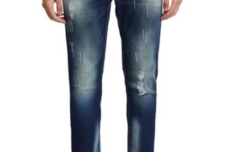 Highlander Men’s Tapered Fit Mildly Distressed Heavy Fade Jeans | Trendy & Comfortable Denim for Casual Wear