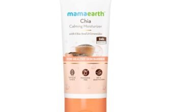 Mamaearth Chia Calming Moisturizer with Chia Seed & Ceramides for Healthy Skin Barrier | For Hydrated Glow | Co-Created with Dermats | For Dry & Sensitive Skin | 24H Long Lasting Moisturization | Fragrance Free | 80 g