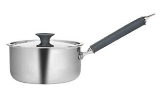 Borosil Cookfresh Tri-ply Stainless Steel Saucepan with Steel Handle | Gas, Induction Compatible | Even Heat Distribution | SS304 Food Grade Steel | Dishawasher Safe | 5 Year Warranty (2.3 L)