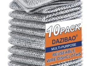 DAZIBAO® Non-Scratch Dish Wash Cloth (Pack of 10), Steel Wire Dishwashing Rags for Wet and Dry Stainless Steel Scrubber Non-Scratch Wire Dishcloth for Washing Dishes Sinks Counter (10)