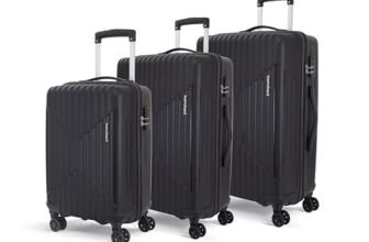 KAMILIANT by American Tourister Savvy|Trolley Bag Set of 3 (55+70+80 cms) for Travel| Hard Case Polypropylene (PP) Suitcase|360° 8-Wheel Spinner Luggage Trolley|Combination Lock|Black