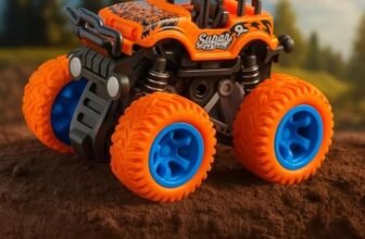 GRAPHENE 4WD Friction Powered Monster Truck Toy Push & Go Off-Road Car for Kids Amazing 360° Stunts All-Terrain Grip Vibrant Colors for Boys Girls Birthday Christmas Fun Play