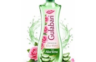 Dabur Gulabari Premium Rose Water with Aloe Vera – 400 ml | Upto 8 HR Skin Hydration | Cleanses, Tones and Moisturises Skin | For All Skin Types