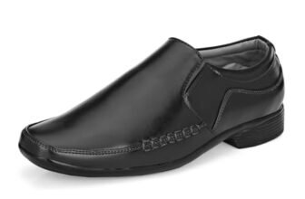 Leatherkraft Formal Slip-On Shoes with Textured Detail Black