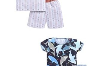 Baby Boys 100% Cotton Printed Half Sleeve T-shirt & Short Latest Summer Clothing Sets (Pack Of 2)