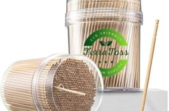 TerraToss Wooden Toothpicks | 2 Packs of 250 Toothpick Sticks (500 Sticks) | Sturdy Smooth Finish Tooth Picks Sticks | Toothpicks Wooden (500)