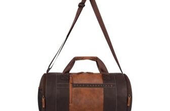 Gear Clubsport 3 9″/33L Faux Leather Large Water Resistant Duffle Bag/Travel Bag/Gym Bag for Men & Women(Brown-Tan)
